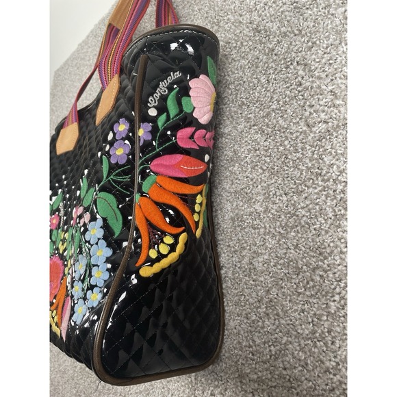 Consuela La Reina Classic Tote with Floral Embroidery and Multicolor Straps - Picture 2 of 16